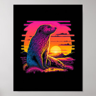 Retro Aesthetic Groundhog 45 Poster