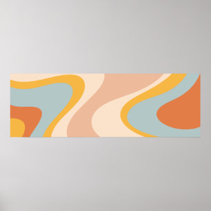 Retro Aesthetic Trippy Abstract Swirl Poster