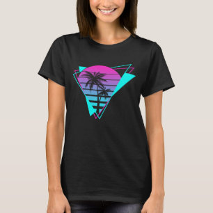 Retro Aesthetic Vaporwave Geometric Palm Trees T-Shirt