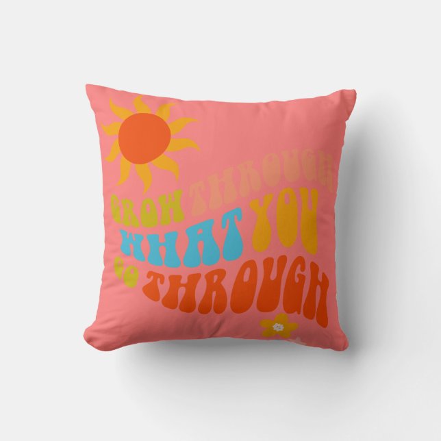 Retro Aesthetic Word Art for Girls, Tweens, Teens  Cushion (Front)