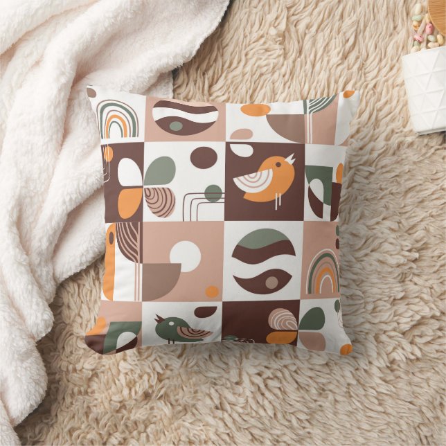 Retro aesthetics geometric pattern abstract cushion (Blanket)