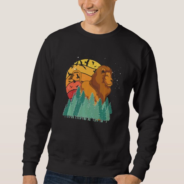 Retro Africa Safari Animal  Forest Nature Birds Li Sweatshirt (Front)