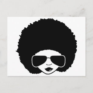 retro Afro girl Postcard