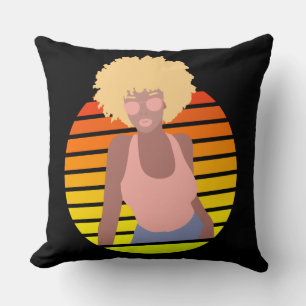 RETRO AFRO QUEEN - AFRO AMERICAN QUEEN CUSHION