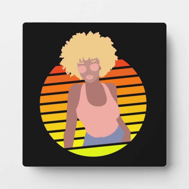 RETRO AFRO QUEEN - AFRO AMERICAN QUEEN PLAQUE (Front)