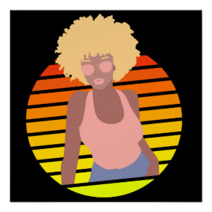 RETRO AFRO QUEEN - AFRO AMERICAN QUEEN POSTER