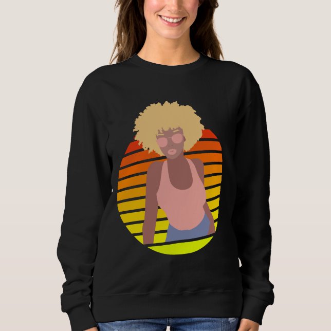 RETRO AFRO QUEEN - AFRO AMERICAN QUEEN SWEATSHIRT (Front)