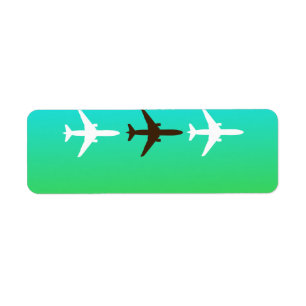 Retro Airplaine Return Address Label