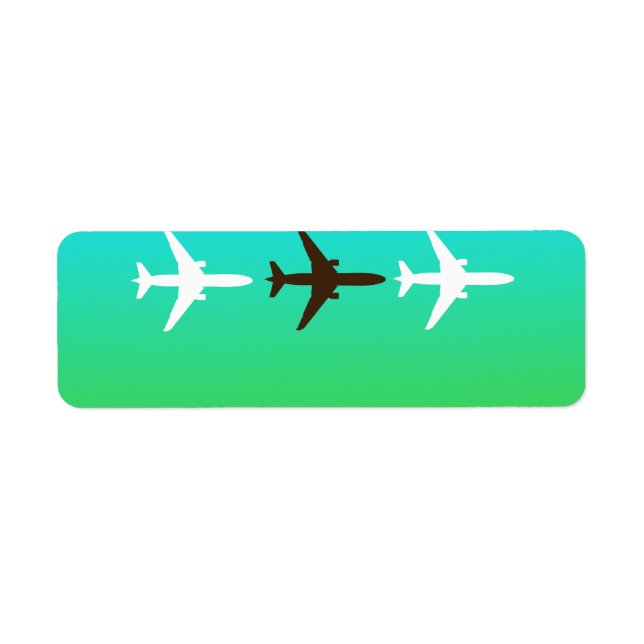 Retro Airplaine Return Address Label (Front)