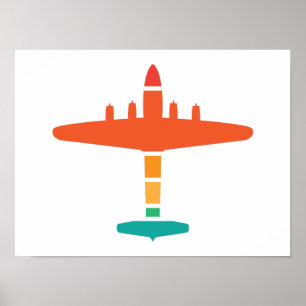retro airplane poster