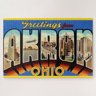 Retro Akron Ohio 20x30 Jigsaw Puzzle