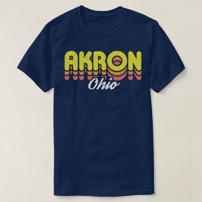 Retro Akron Ohio T-Shirt (Design Front)