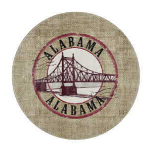  Retro Alabama Bridge Stamp  Cutting Board