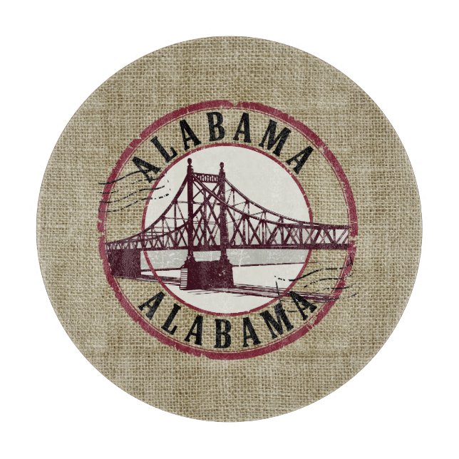 Retro Alabama Bridge Stamp  Cutting Board (Front)