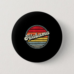 Retro Alabama Home State Cool 70s Style Sunset Men 6 Cm Round Badge