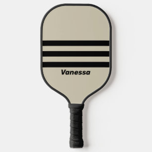 Retro Alabaster Three Across Striping with Name Pickleball Paddle