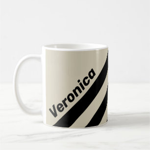 Retro Alabaster Three Stripes with Name Coffee Mug