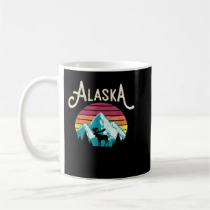Retro Alaska, AK Juneau Mountains Wildlife Moose  Coffee Mug