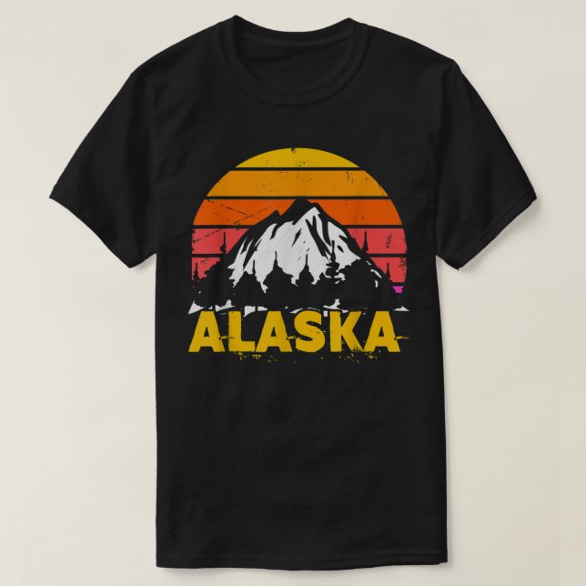 Retro Alaska MountainVintage Alaskan  T-Shirt (Design Front)