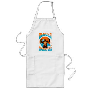 Retro Alaska Sasquatch Mountain Adventure Long Apron