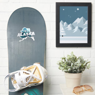 Retro Alaska Scenic Silhouette Vinyl Decal