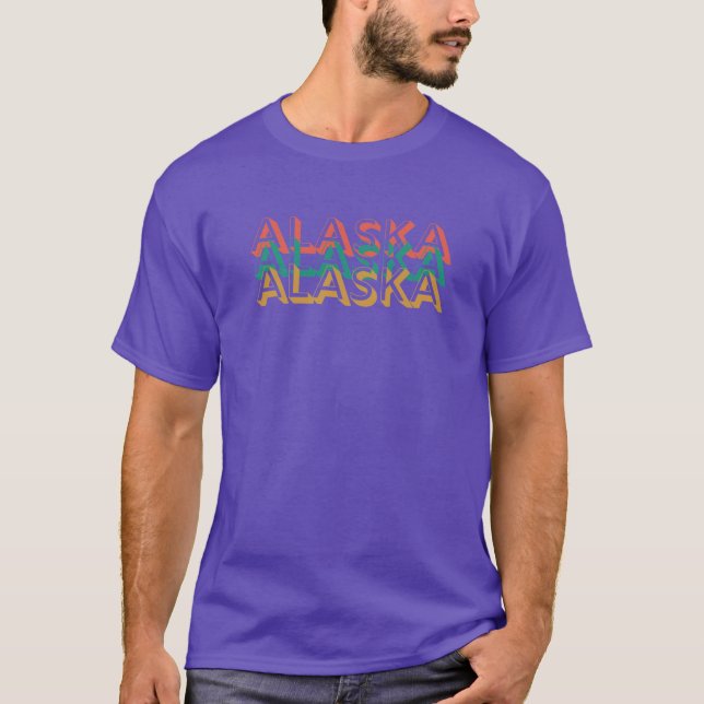 Retro Alaska State Design Oversized T-Shirt (Front)