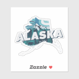 Retro Alaska State Sticker