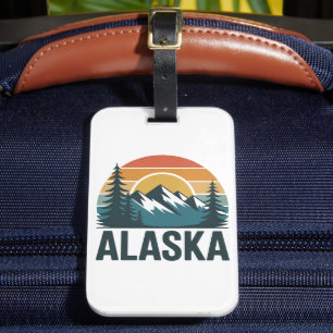 Retro Alaska Sunset Adventure  Luggage Tag