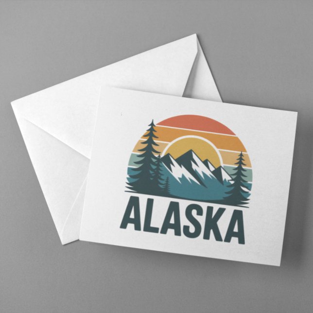 Retro Alaska Sunset Adventure  Postcard (Retro Alaska Sunset Adventure Postcard)