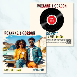 Retro Album Cover Vinyl Record Save the Date