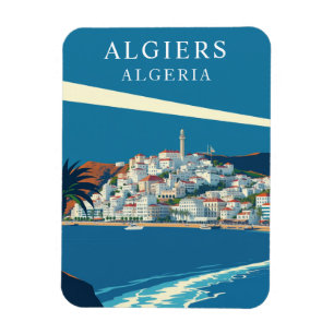 Retro Algiers Algeria Travel Souvenir Magnet