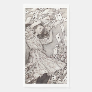 Retro Alice Falling Cards Victorian Design Napkin