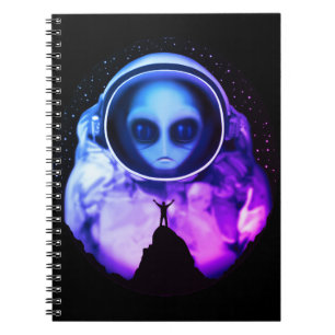 Retro Alien Astronaut Notebook
