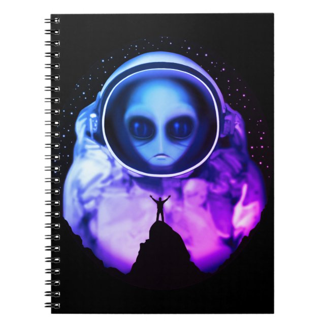 Retro Alien Astronaut Notebook (Front)