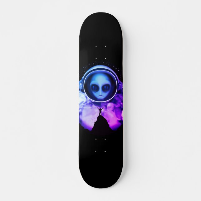 Retro Alien Astronaut Skateboard (Front)
