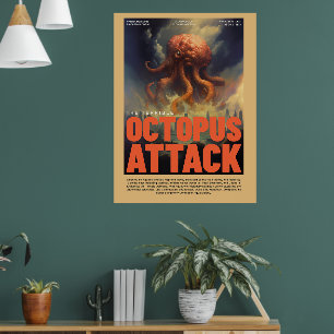 Retro Alien Sci-Fi Movie Inspired Wall Poster
