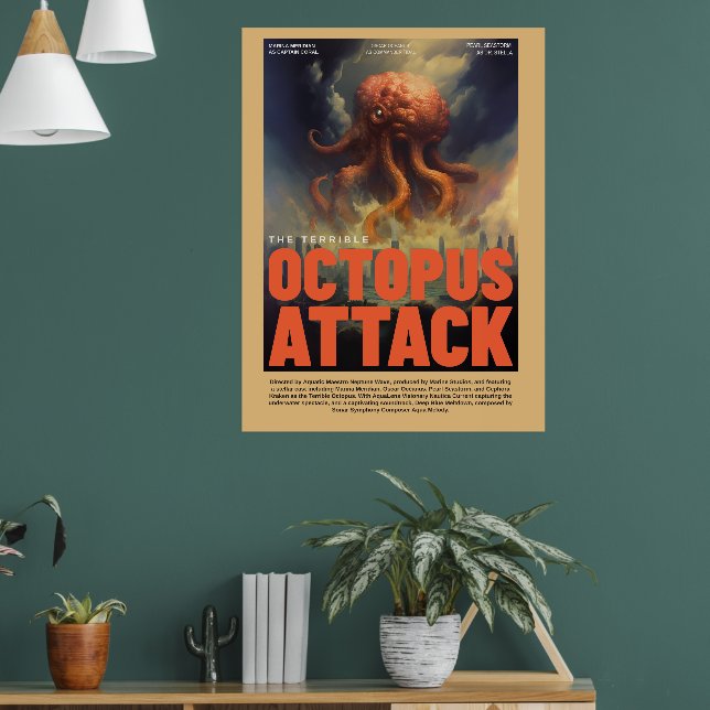 Retro Alien Sci-Fi Movie Inspired Wall Poster (Living Room 1)