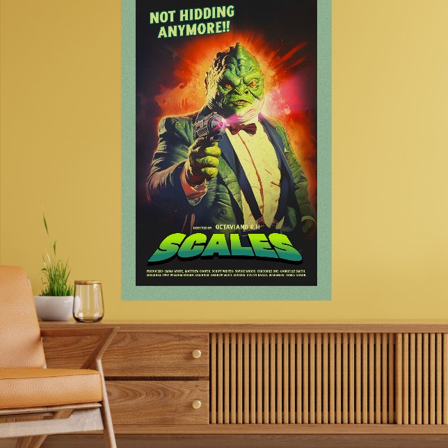Retro Alien Sci-Fi Movie Inspired Wall Poster (Living Room 2)