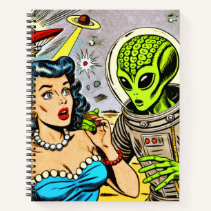 Retro Alien Science Fiction Comics Notebook