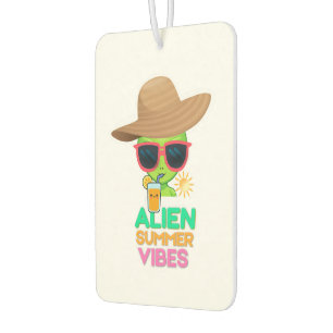Retro Alien Summer Beach Vibes Car Air Freshener