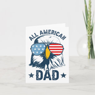 Retro All American Dad 4th Of July Shirt Daddy Eag Card