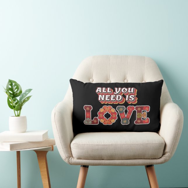 Retro "All You Need Is Love" Lumbar Cushion (Chair)