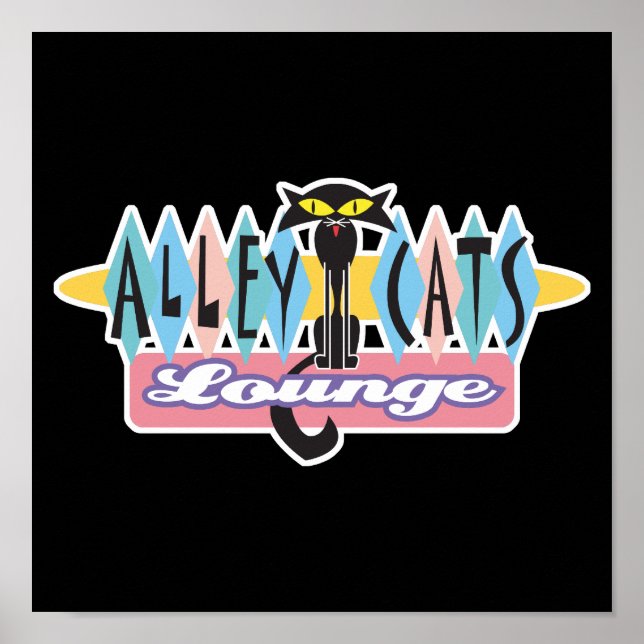 retro alley cats lounge sign (Front)