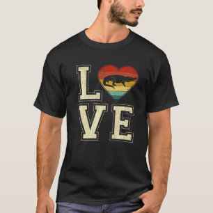 Retro Alligator Hearts Animals Valentines Day Coup T-Shirt