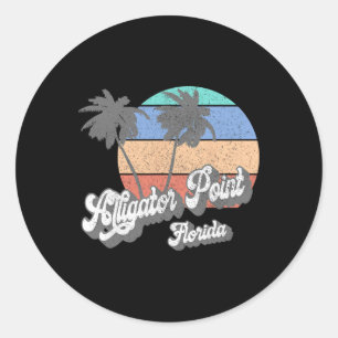 Retro Alligator Point Florida Fl Vintage Beach Sur Classic Round Sticker