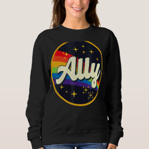Retro Ally Lgbtq 70s Gay Pride Flag Lgbt Sweatshirt