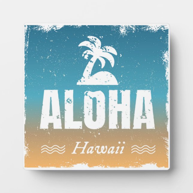 Retro Aloha Hawaii Plaque (Front)