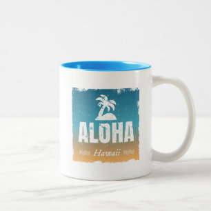 Retro Aloha Hawaii Two-Tone Coffee Mug