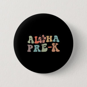Retro Aloha Pre-k Teacher Summer Vacation Beach Ha 6 Cm Round Badge