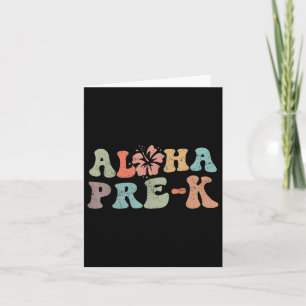 Retro Aloha Pre-k Teacher Summer Vacation Beach Ha Card